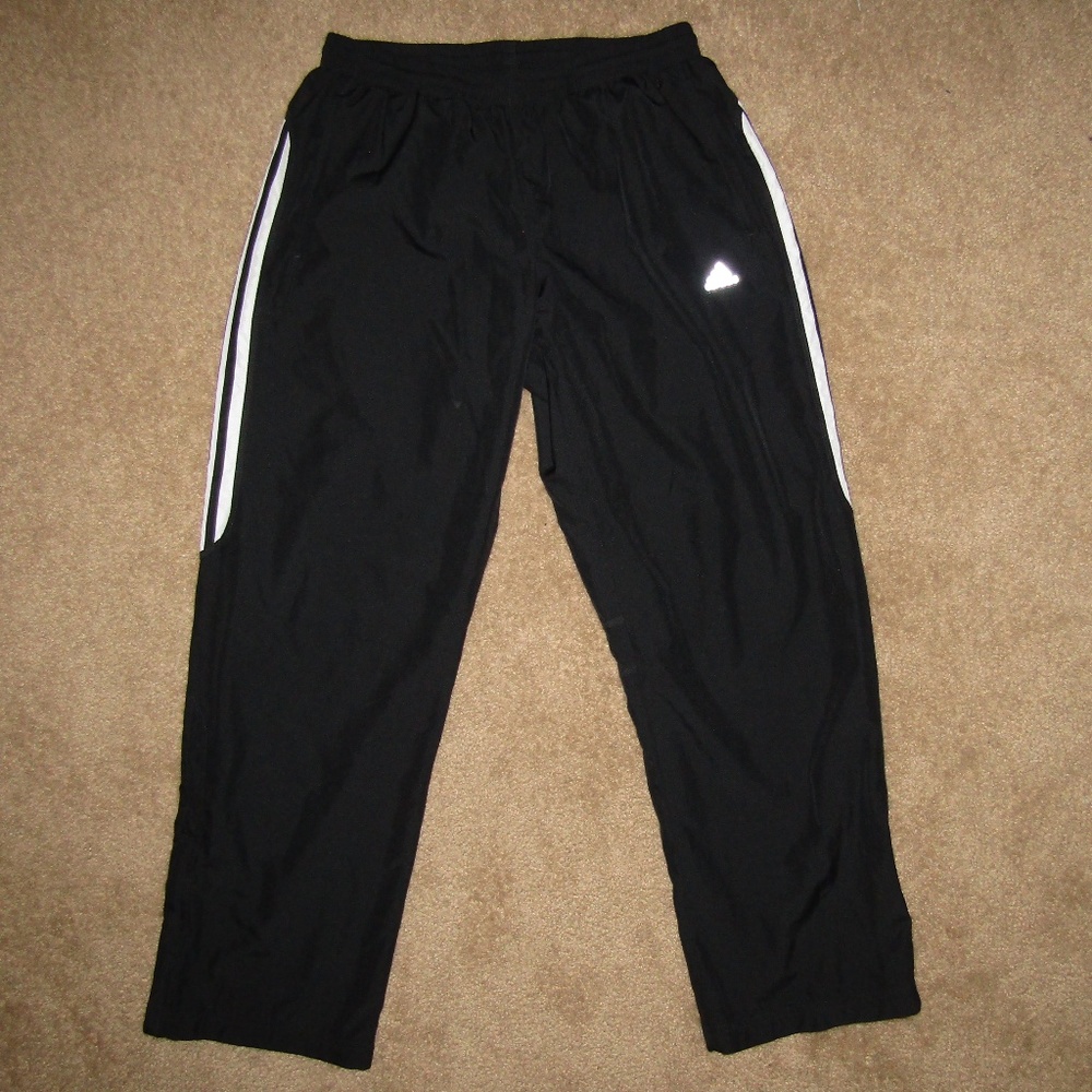 Adidas Running Pants Training Black White Sz Med - Picture 1 of 8